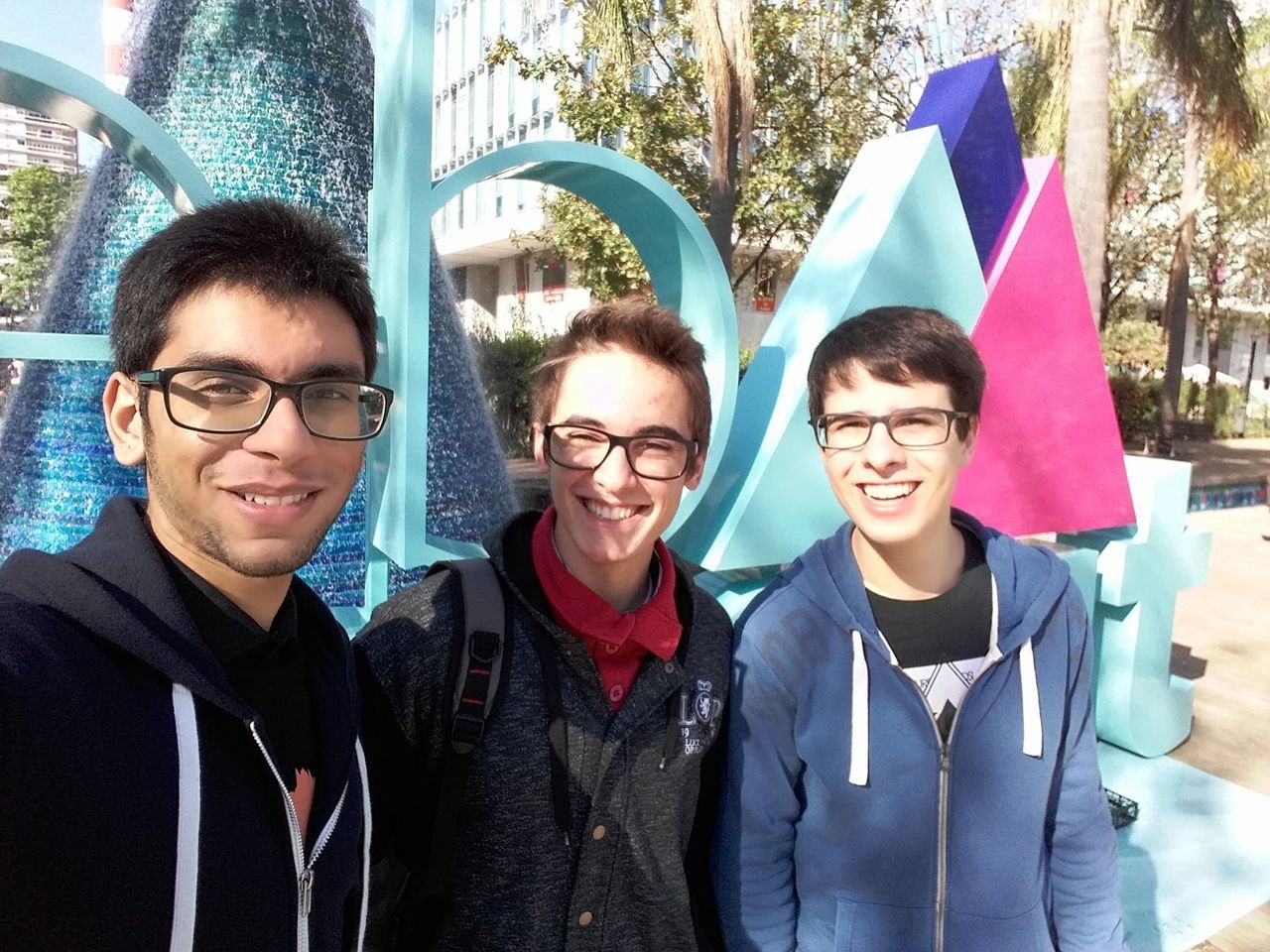 Left to the right: Malik, FΓ‘bio and I at Web Summit 2016