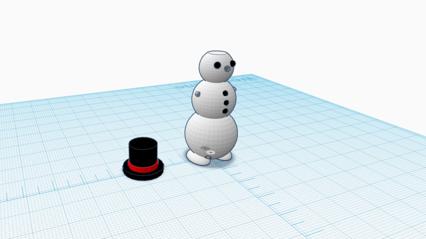 Snowman Model in Tinkercad